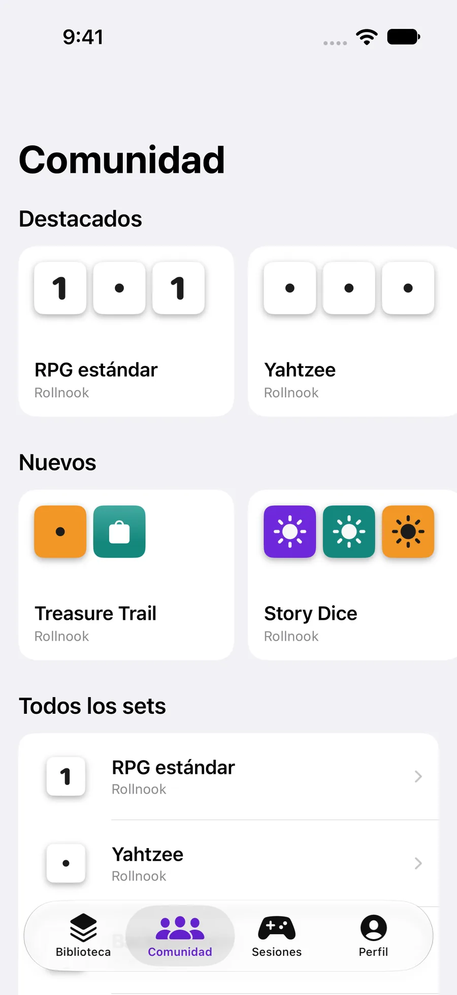 Comunidad de Rollnook con sets destacados, Treasure Trail y Story Dice